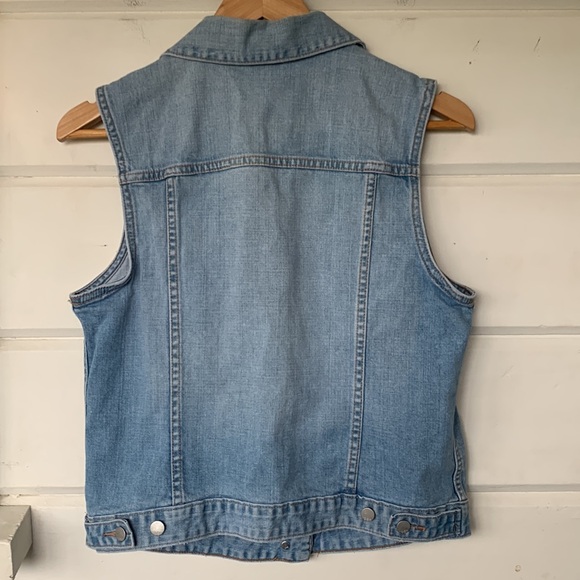 Gap 1969 Light Blue Denim Button Vest - Picture 3 of 5
